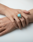 Turquoise Ring with Diamond
