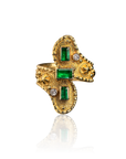 marilisi handcrafted artisan gold unique emerald diamond signature statement ring fine jewelry luxury front
