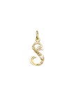 Gold initial S with Diamond Pendant Marilisi Front