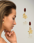 Garnet Earrings with diamonds 'Grapes'