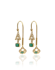 Emerald Earrings "Triangles"
