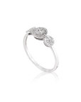 Three spheres ring in white gold and myriads of diamonds perfect for everyday wear
