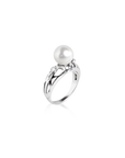 white gold with a pearl on a white background