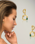 Gold and Emerald Earrings 'Petra'