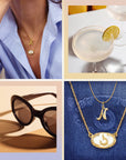 Gold & Enamel Necklace with Georgian Initials - Oval Frame