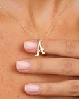 Gold Initial A with Diamond