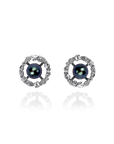 Marilisi artisan fine jewelry Black Pearl White Gold earrings pearls are set in gold frames front