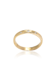 Gold ring with small diamonds on a white background