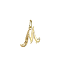 Gold initial M with Diamond Pendant Marilisi Front