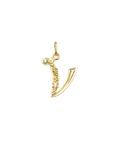 Gold initial V with Diamond Pendant Marilisi Front