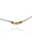 Marilisi artisan fine jewelry White Pearl Yellow Necklace with floral design Mille Fleurs close up