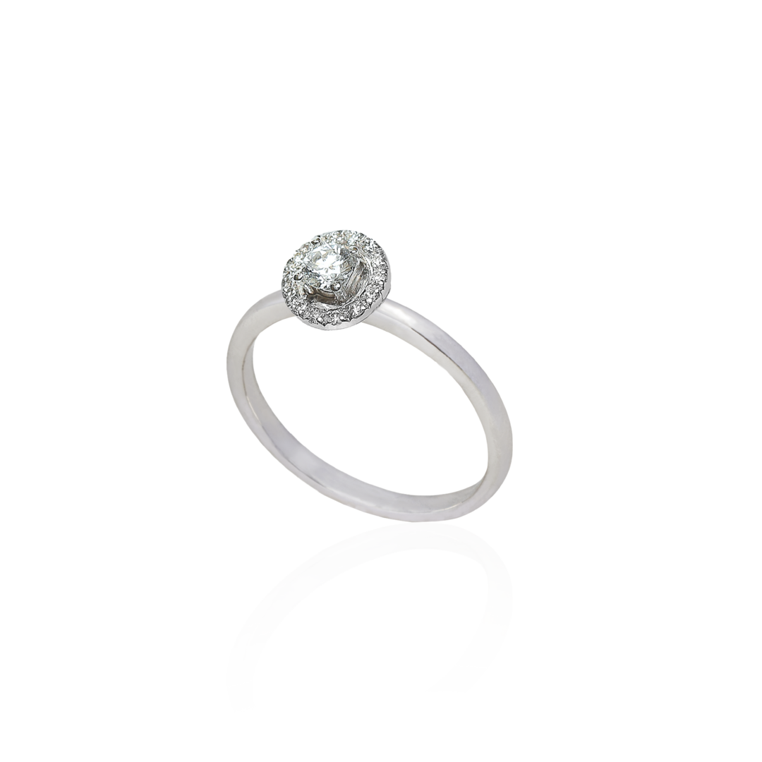 Diamond ring on a white background