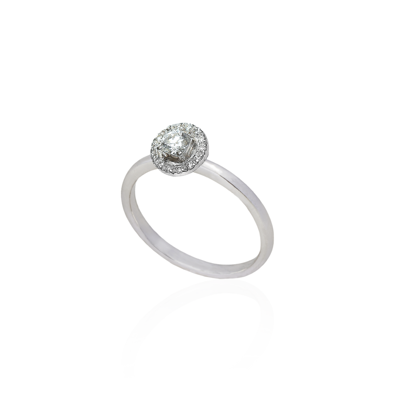 Diamond ring on a white background