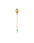 emerald brooch on white background