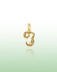 Georgian Letter Ph in Gold with Diamond