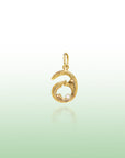 Georgian Letter M in Gold with Diamond