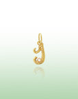 Georgian Letter ZH in Gold with Diamond