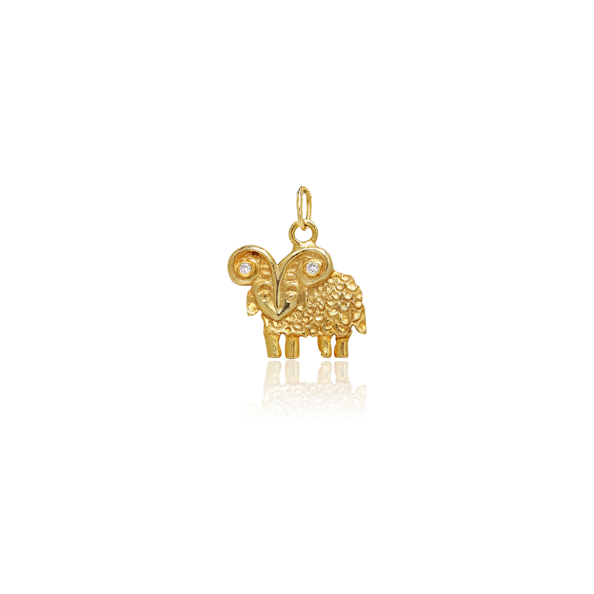 gold zodiac pendant Aries
