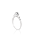white gold ring with a diamond on a white background