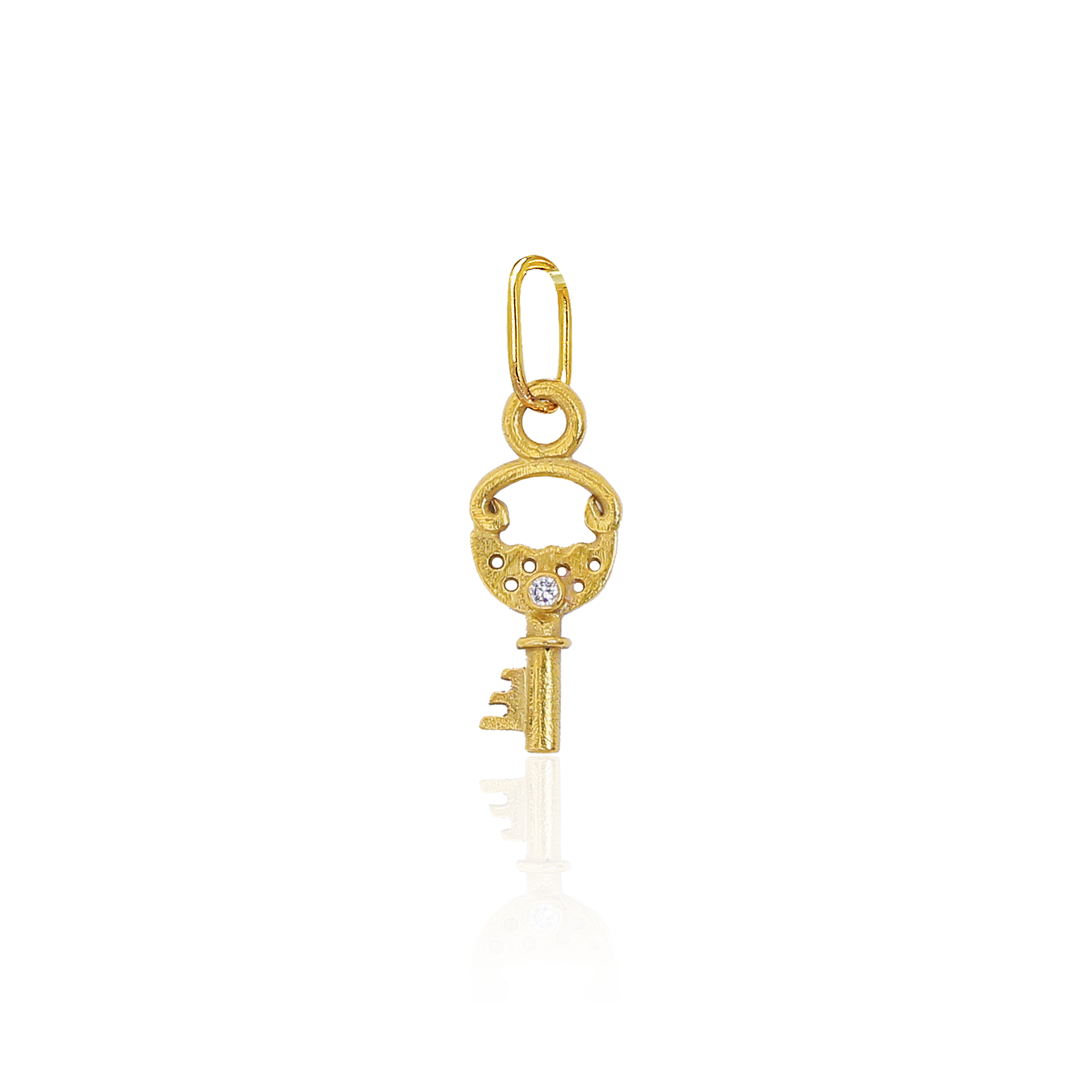key charm with diamond