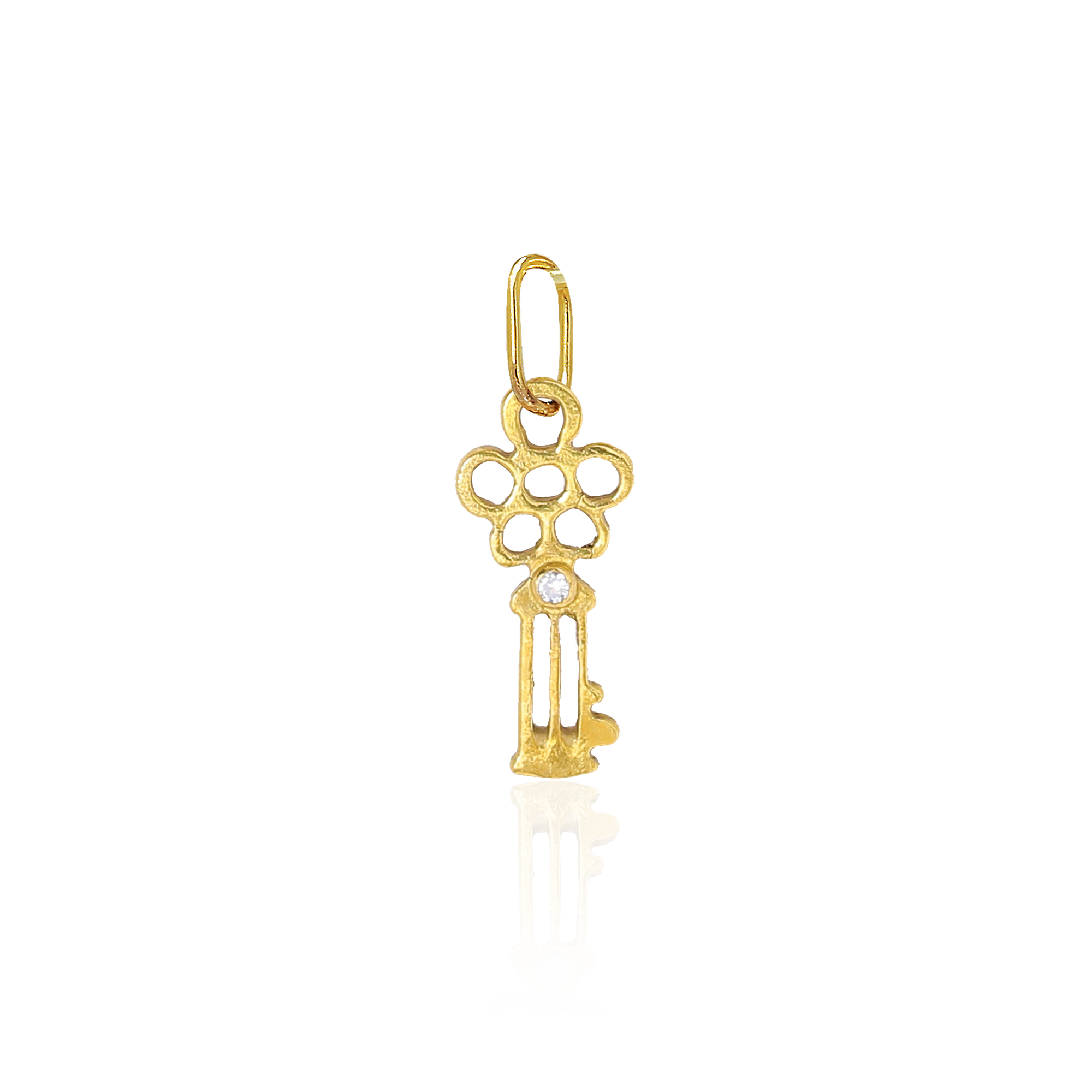 key charm with diamond