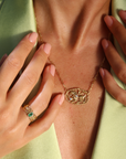 Beautiful lion necklace on a model
