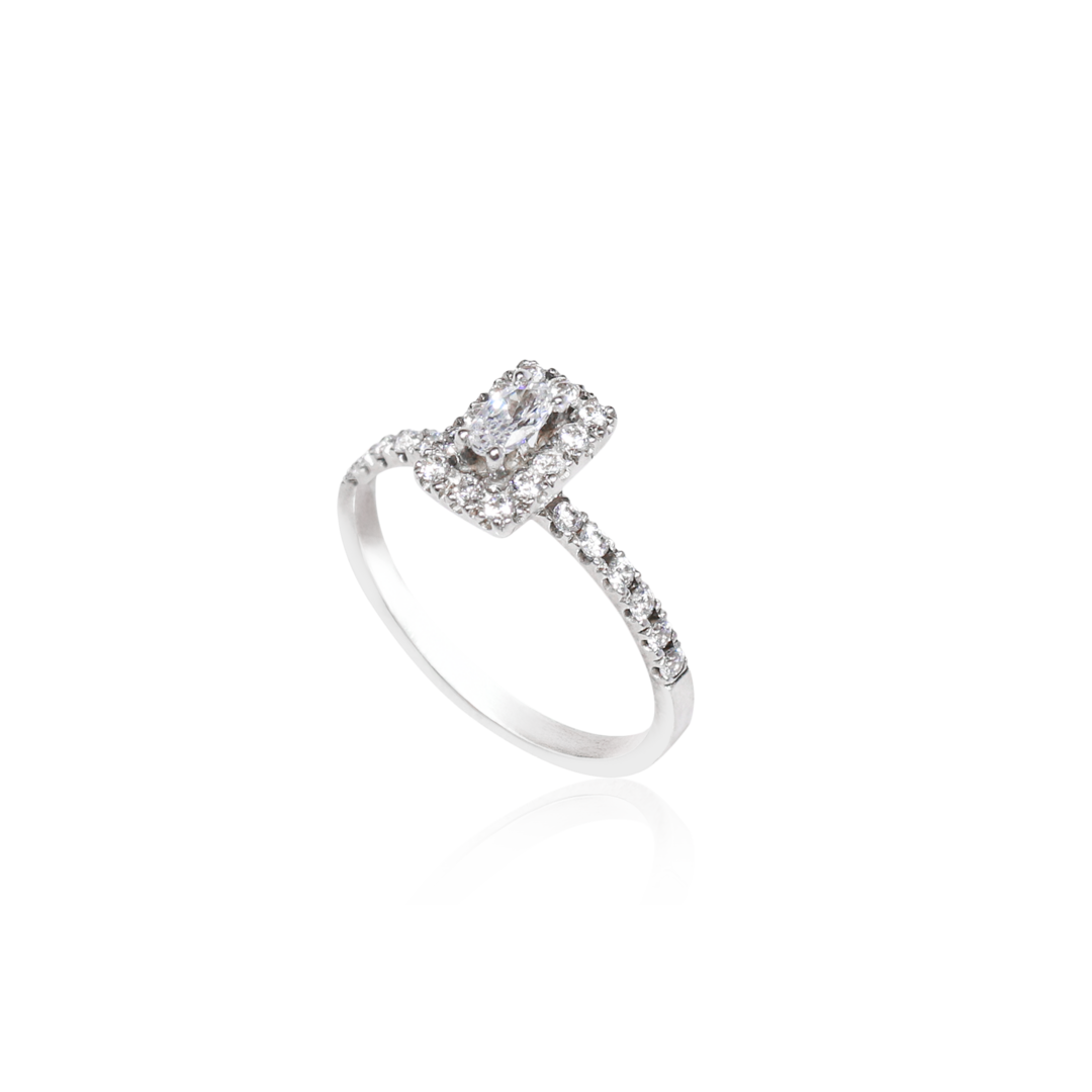 Diamond ring on a white background