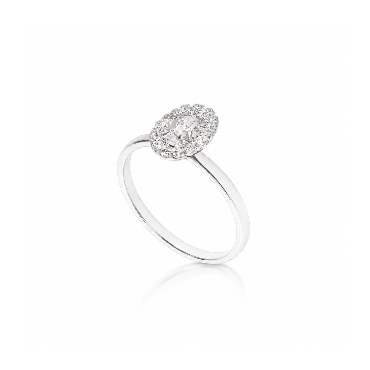 white gold engagement ring with diamond