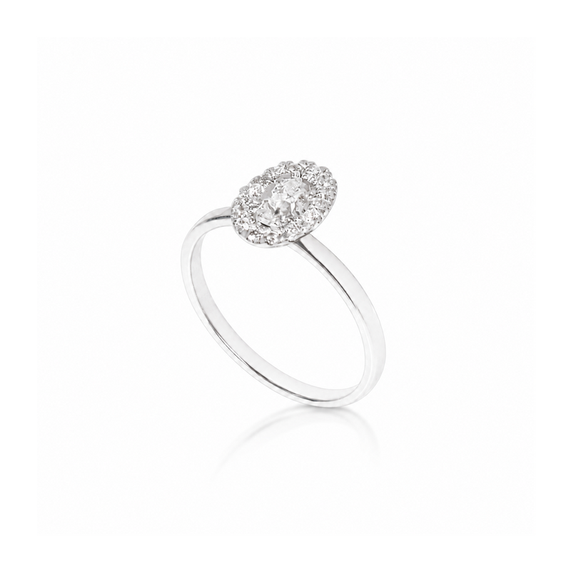 white gold engagement ring with diamond