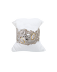 Sterling silver mermaid bracelet with mother-of-pearl accents, flowing wave motifs, and gold-plated details inspired by Art Nouveau design.