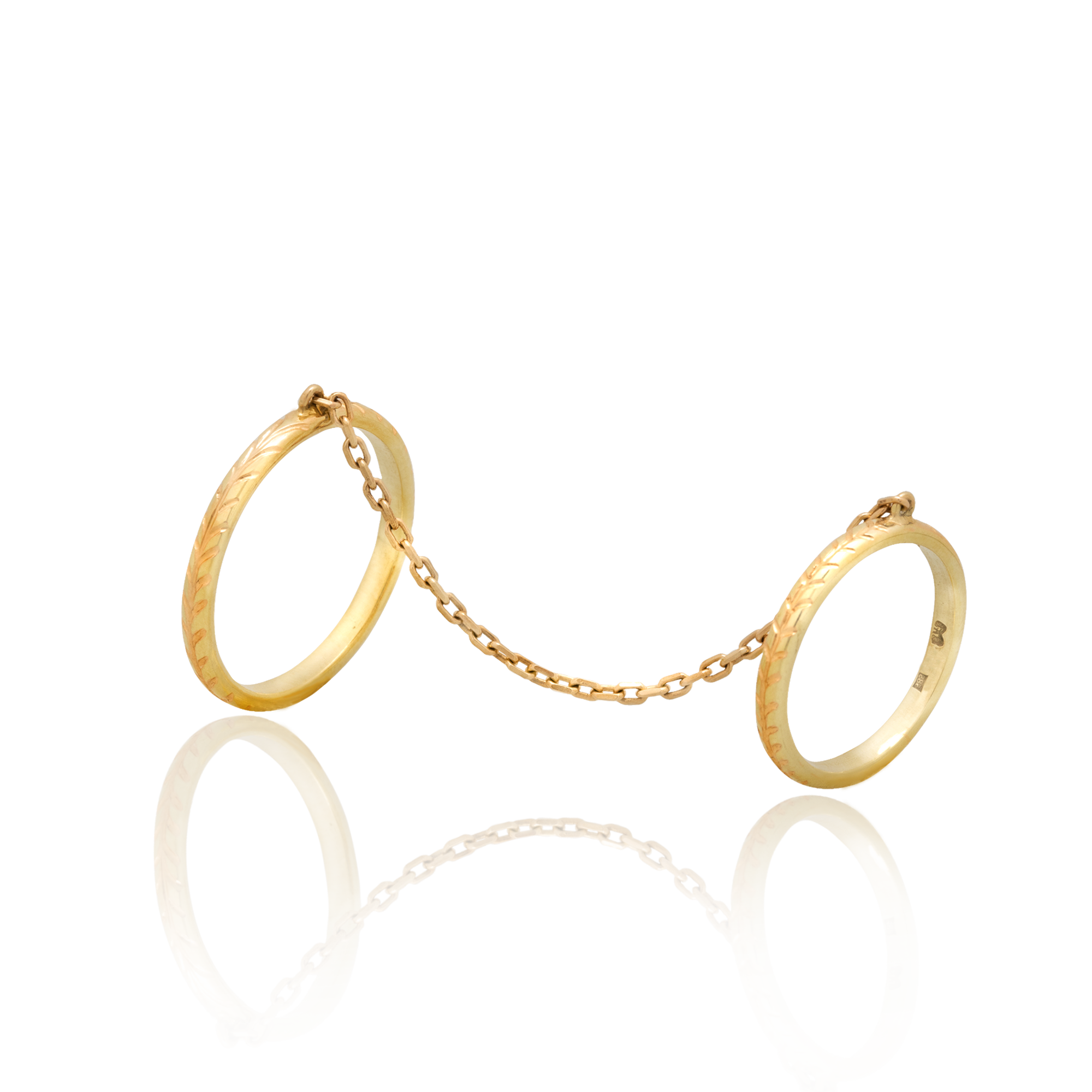 Gold chain rings