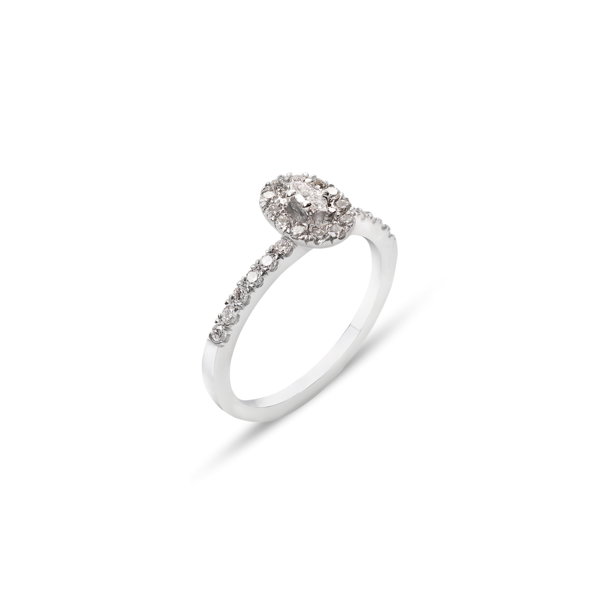 Diamond ring on a white background