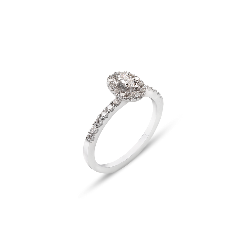 Diamond ring on a white background